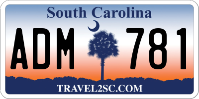 SC license plate ADM781