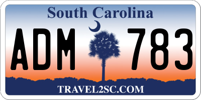 SC license plate ADM783