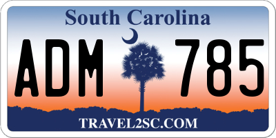 SC license plate ADM785