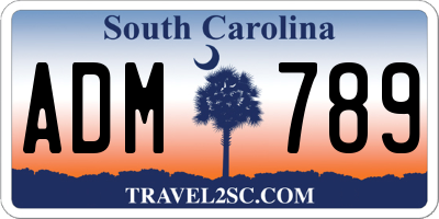 SC license plate ADM789