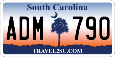SC license plate ADM790