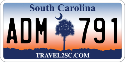 SC license plate ADM791