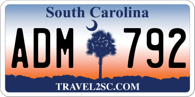 SC license plate ADM792
