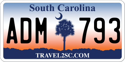 SC license plate ADM793