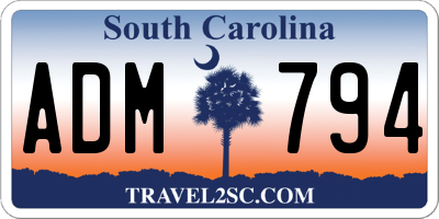 SC license plate ADM794