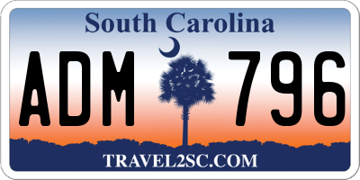 SC license plate ADM796