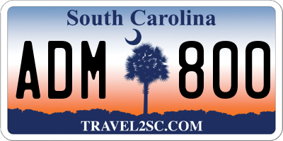 SC license plate ADM800