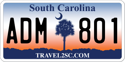 SC license plate ADM801