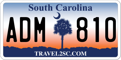 SC license plate ADM810