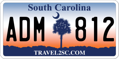 SC license plate ADM812