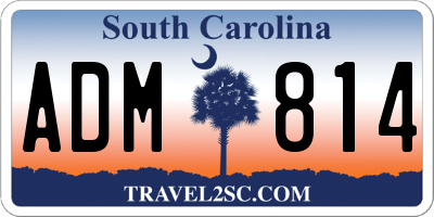 SC license plate ADM814