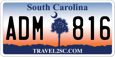 SC license plate ADM816