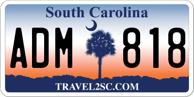 SC license plate ADM818