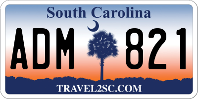 SC license plate ADM821