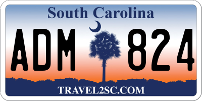 SC license plate ADM824