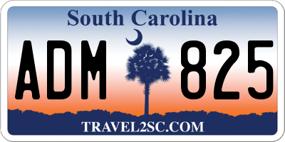 SC license plate ADM825