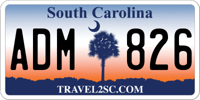 SC license plate ADM826