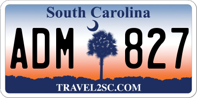 SC license plate ADM827