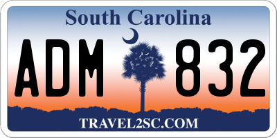 SC license plate ADM832