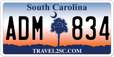 SC license plate ADM834