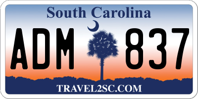 SC license plate ADM837