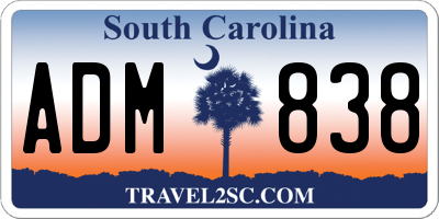 SC license plate ADM838