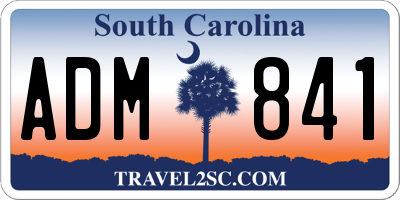 SC license plate ADM841
