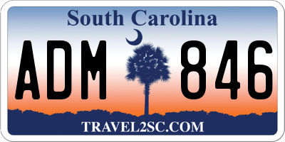 SC license plate ADM846