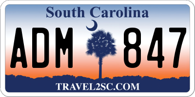 SC license plate ADM847