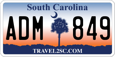 SC license plate ADM849