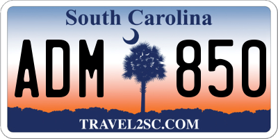 SC license plate ADM850