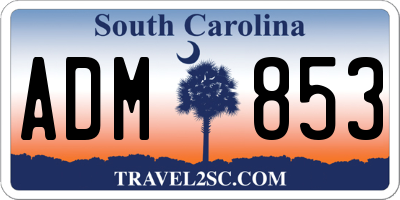 SC license plate ADM853