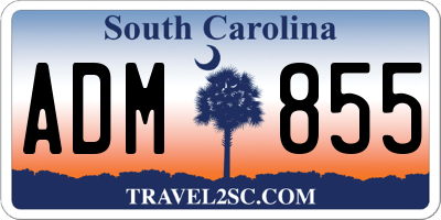 SC license plate ADM855