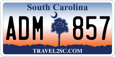 SC license plate ADM857