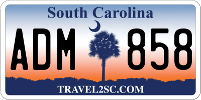 SC license plate ADM858