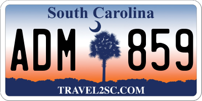 SC license plate ADM859