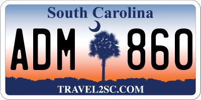 SC license plate ADM860