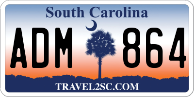 SC license plate ADM864