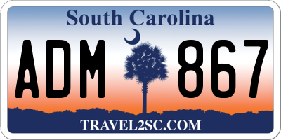 SC license plate ADM867