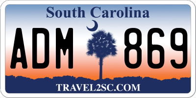 SC license plate ADM869