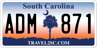 SC license plate ADM871