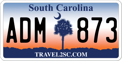 SC license plate ADM873