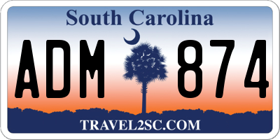 SC license plate ADM874