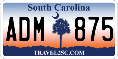 SC license plate ADM875