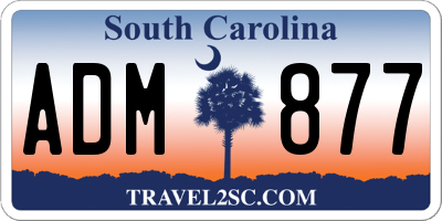 SC license plate ADM877