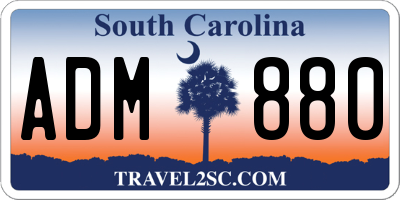 SC license plate ADM880