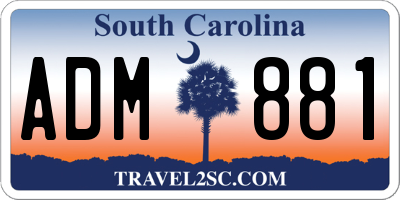 SC license plate ADM881