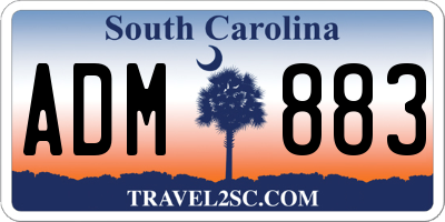 SC license plate ADM883