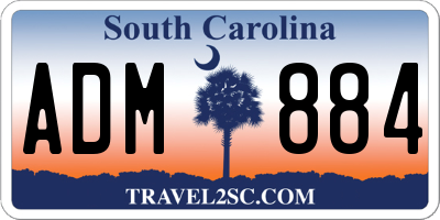 SC license plate ADM884