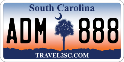 SC license plate ADM888